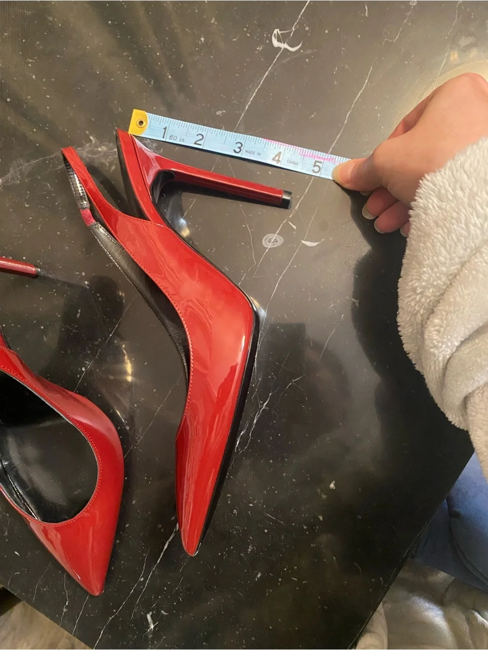 RED YSL HEEL- like new - Picture 13 of 16